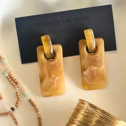 Earrings - Resin Veuve-Queen Of The Foxes-Matakana Pharmacy