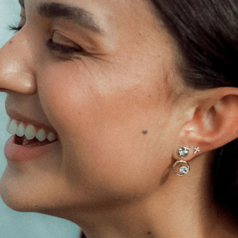 Earrings - Rough Diamond Drop Earrings-Queen Of The Foxes-Matakana Pharmacy