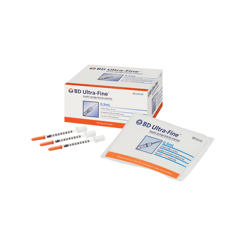 BD Syringe 0.5ml Ultra Fine 29guage x12.7mm 100 pack-BD-Matakana Pharmacy