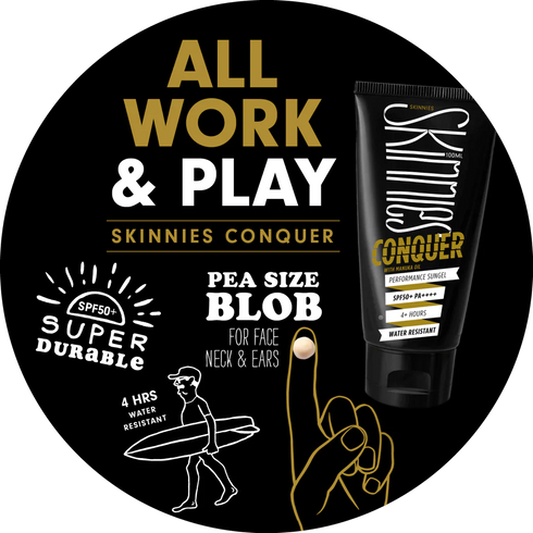 SKINNIES Conquer Sunscreen Gel SPF50 35ml-Matakana Pharmacy