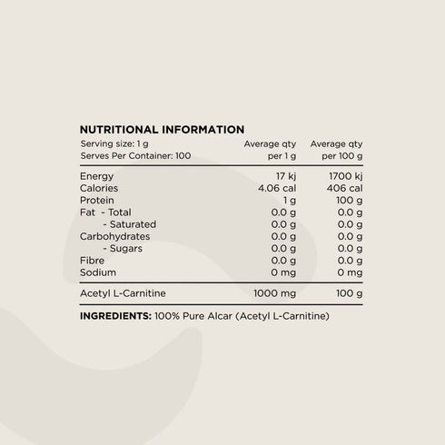 Switch Essentials L-Carnitine Powder 100g-Switch Nutrition-Matakana Pharmacy