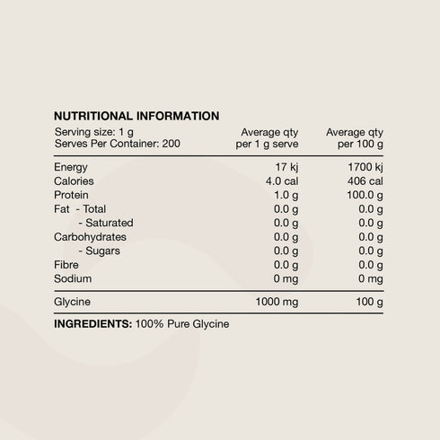Switch Essentials Glycine Powder 200g-Switch Nutrition-Matakana Pharmacy