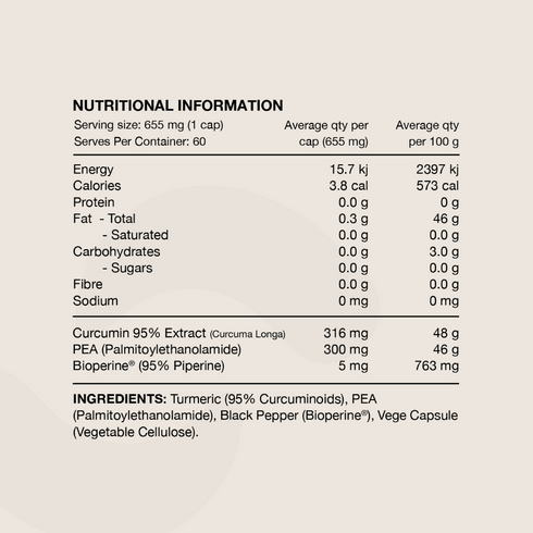 Switch Essentials Curcumin & PEA 60 Capsulse-Switch Nutrition-Matakana Pharmacy