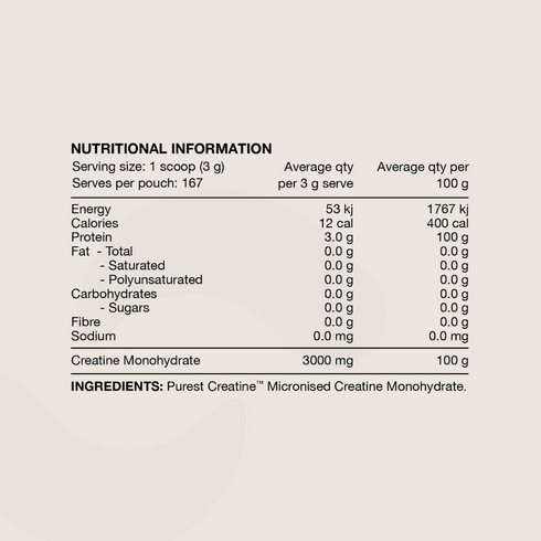Switch Purest Creatine 500g | Unflavoured-Switch Nutrition-Matakana Pharmacy
