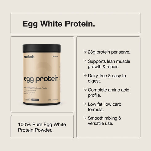 Switch Egg White Protein 300g-Switch Nutrition-Matakana Pharmacy