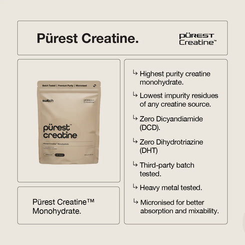 Switch Purest Creatine 500g | Unflavoured-Switch Nutrition-Matakana Pharmacy