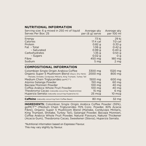 Switch Coffee 25 Sachets | Espresso-Switch Nutrition-Matakana Pharmacy