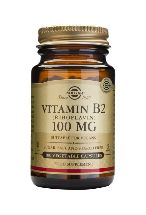 SOLGAR B2 Riboflavin 100mg 100 Capsules-Matakana Pharmacy