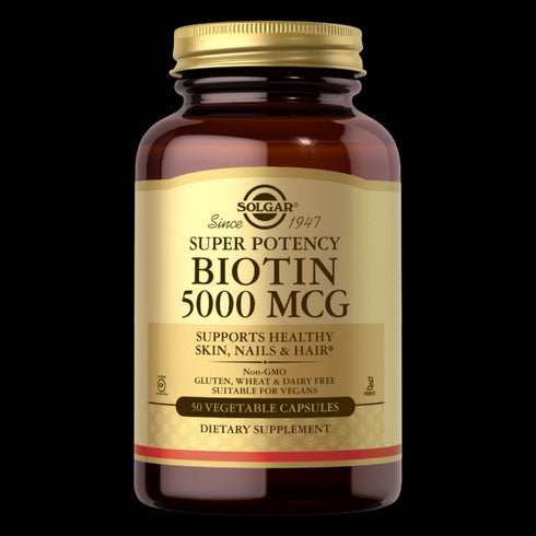 SOLGAR Biotin 5000mg 50 caps-Matakana Pharmacy