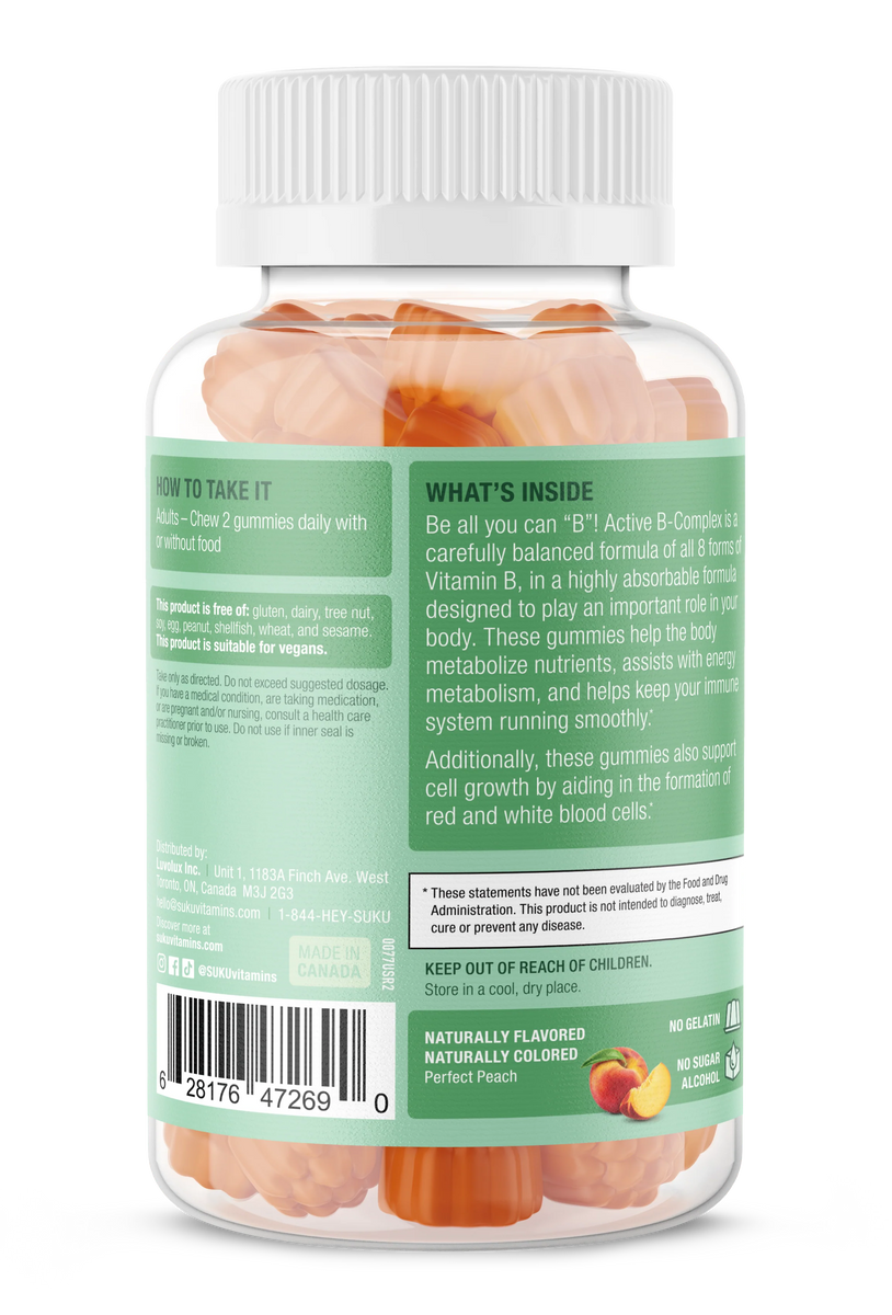 SUKU Active B-Complex 50 Gummies – Matakana Pharmacy