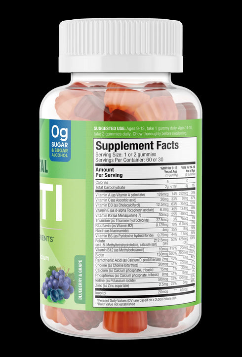 Image of ingredients in SUKU Teen Boy Total Multi 60gummies