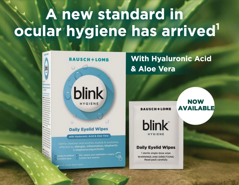 Blink Hygiene Daily Eyelid Wipes 20 Pack | with Hyaluronic Acid & Aloe Vera