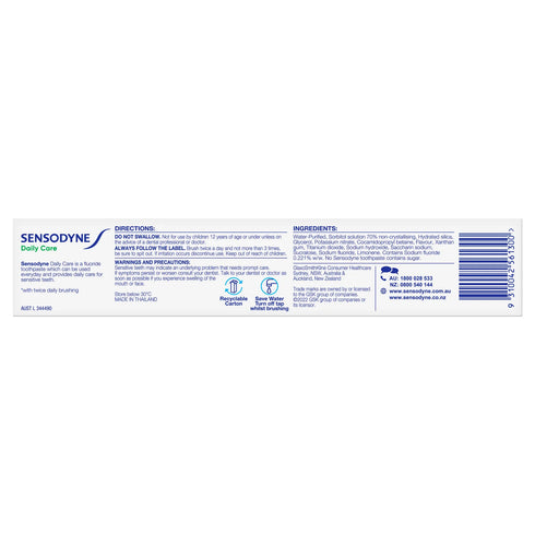 Sensodyne Daily Care Toothpaste 100g-Haleon-Matakana Pharmacy