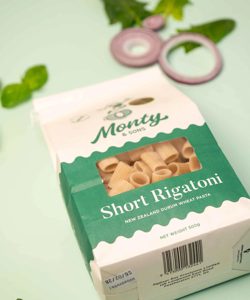 Short Rigatoni | New Zealand Durum Wheat Pasta 500g-Monty & Sons-Matakana Pharmacy