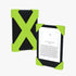 Strapsicle Kindle straps in Neon Zest fitted to an e-reader