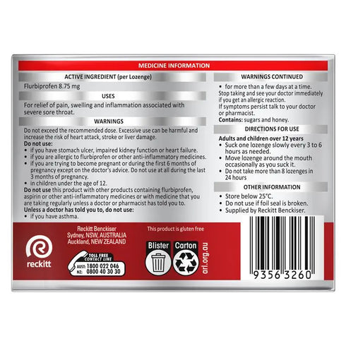 Strepfen Lozenges Honey And Lemon 16-Strepsils-Matakana Pharmacy