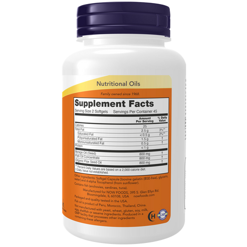 Super Omega 3-6-9 90 Softgels-NOW Supplements-Matakana Pharmacy