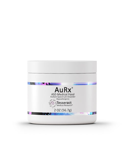 Image of AURX a medical food supplement by Tesseract for children suffering from Autistic Spectrum Disorder or ASD. One of its kind AURX delivers Butyrate in a highly absorbed form to the gut of autistic children to help counteract the gut-brain nutrient imbalance