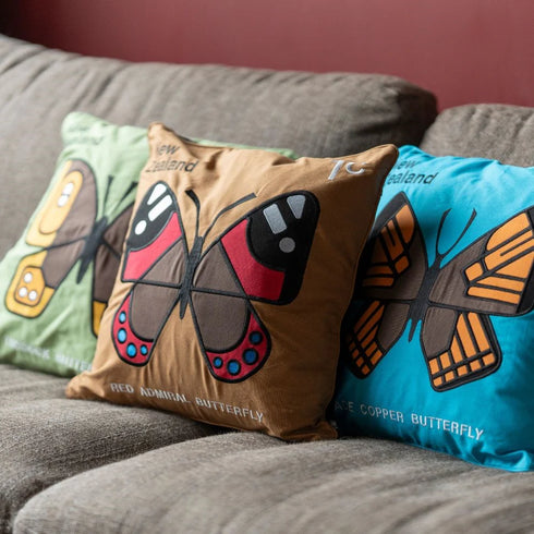 Enid Hunter - Cushion Cover - Tussock Butterfly-Te Papa Store-Matakana Pharmacy