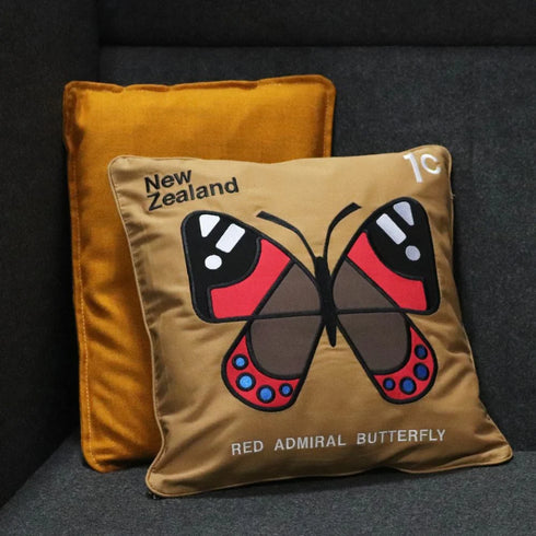 Enid Hunter - Cushion Cover - Red Admiral Butterfly-Te Papa Store-Matakana Pharmacy
