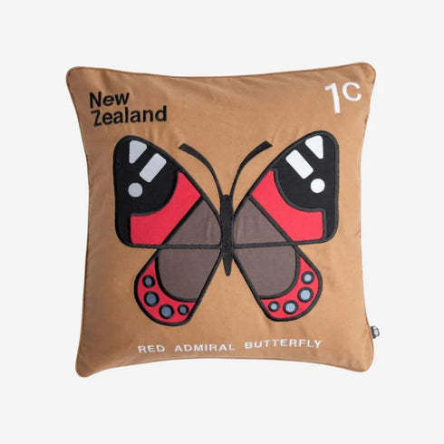 Enid Hunter - Cushion Cover - Red Admiral Butterfly-Te Papa Store-Matakana Pharmacy