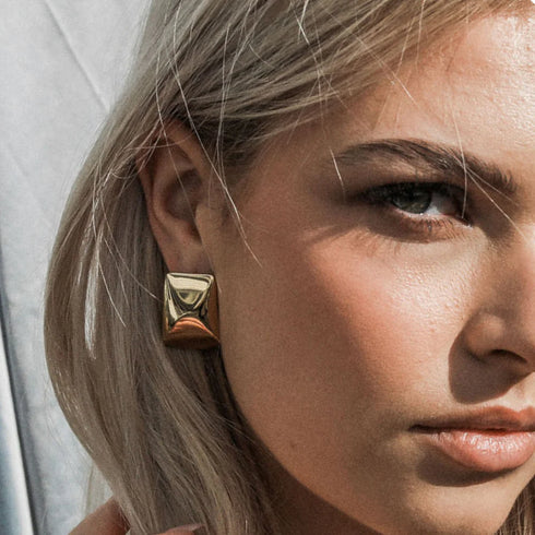 Earrings - Tabular Gold-Queen Of The Foxes-Matakana Pharmacy