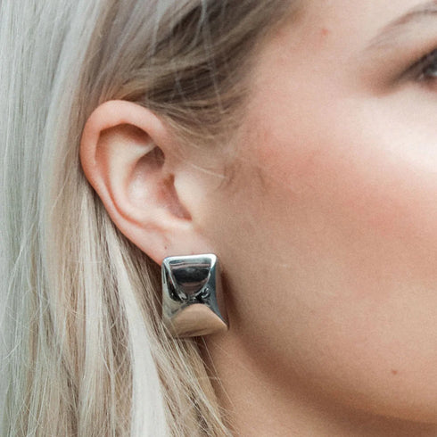 Earrings - Tabular Silver-Queen Of The Foxes-Matakana Pharmacy