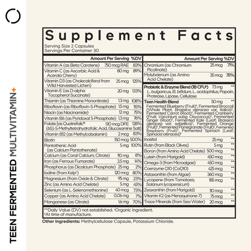 Teen Fermented Multivitamin+ 60 Capsules-CODEAGE-Matakana Pharmacy