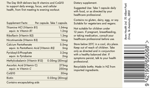 The Day Shift 30 Capsules-Bare Health-Matakana Pharmacy