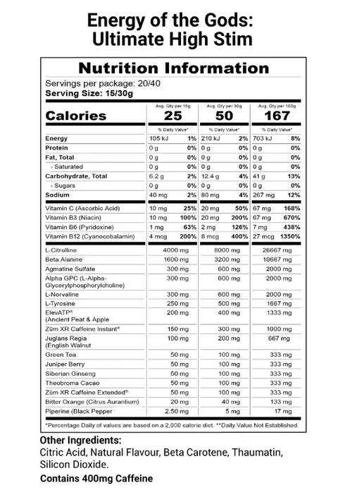 Energy Of The Gods Pre Workout Grape 600g-Hercules-Matakana Pharmacy