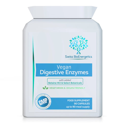 Vegan Digestive Enzymes with Betaine HCI 90 Capsules-Swiss Bioenergetics-Matakana Pharmacy
