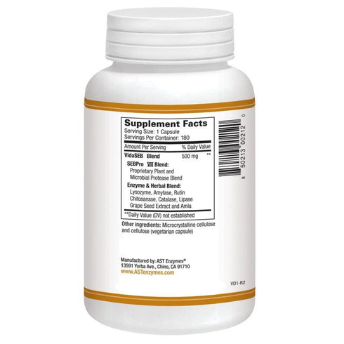 Image of Vida-Defense 180caps supplement facts