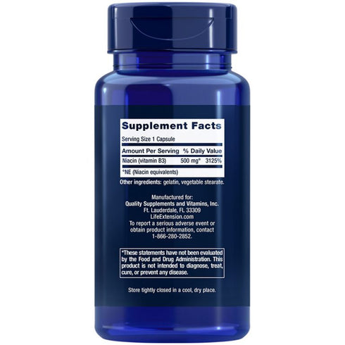 Vitamin B3 Niacin 100 Capsules-Life Extension-Matakana Pharmacy
