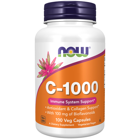 Vitamin C-1000 with 1000mg of Bioflavonoids 100caps-NOW Supplements-Matakana Pharmacy