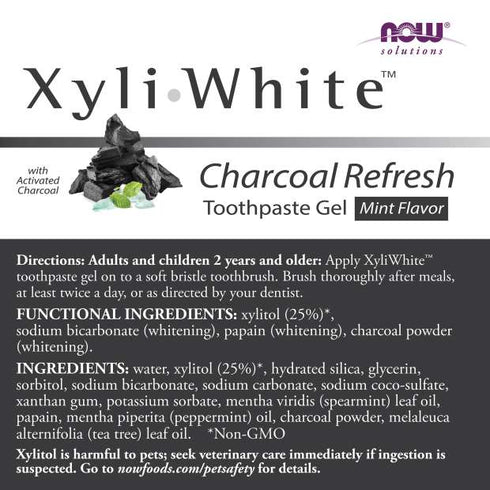 Image of XyliWhite, Toothpaste Gel, Charcoal Refresh, Mint 181g ingredients