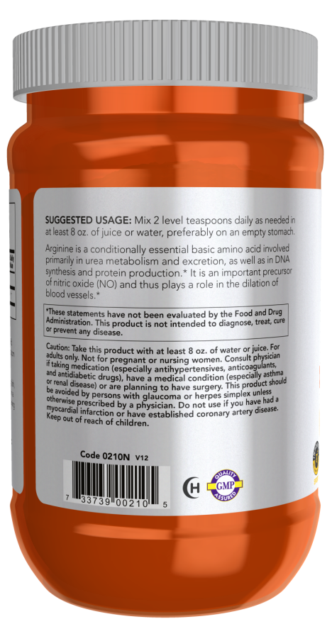 Image of L-Arginine Powder 454g suggested usage