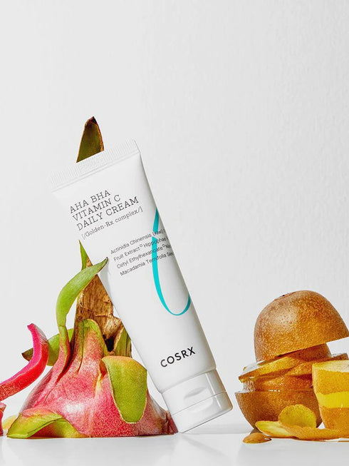 Image of Refresh AHA BHA Vitamin C Daily Cream 50ml with fruit