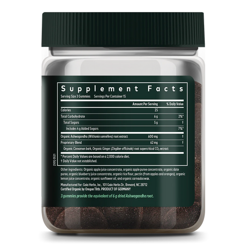 Image of Ashwagandha Gummies 45 gummies supplement facts