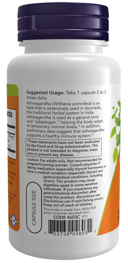 Image of Ashwagandha 450mg 90vcaps suggested usage