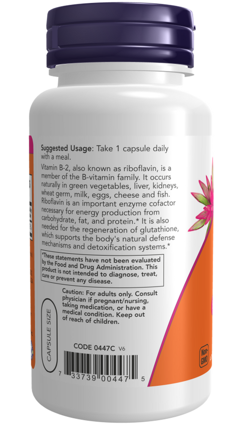Image of Vitamin B2 100mg 100vcaps suggested usage