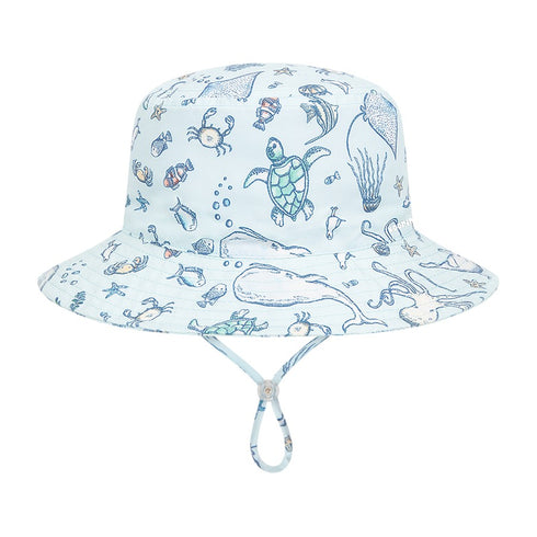 Kooringal Baby Boy Bucket Hat Ningaloo in Blue, front