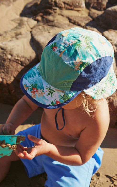 Kooringal Baby Boy Legionnaire Hat Walker in Teal, view 2