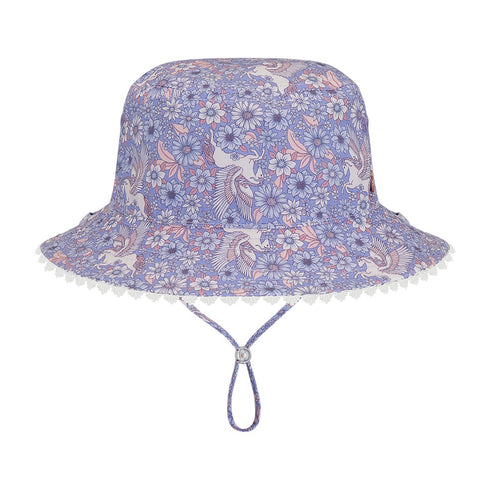Kooringal Baby Girl Bucket Hat Crystal in Purple, front