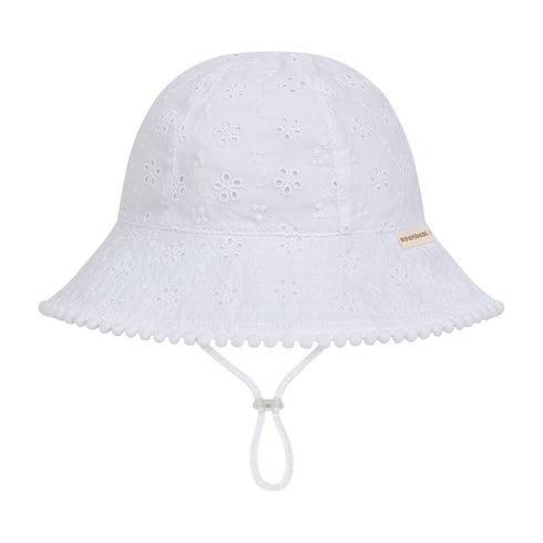 Kooringal Baby Girl Bucket Hat Harlow in White, front