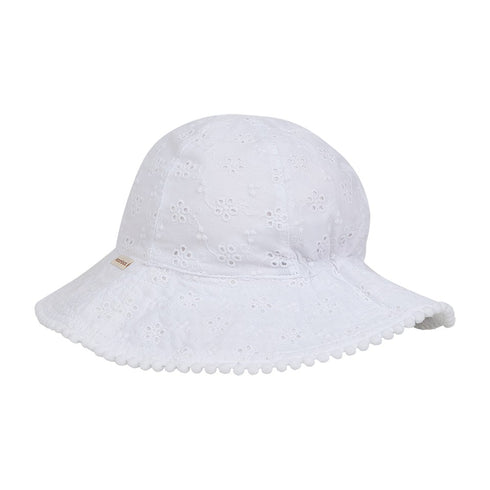 Kooringal Baby Girl Bucket Hat Harlow in White, view 2