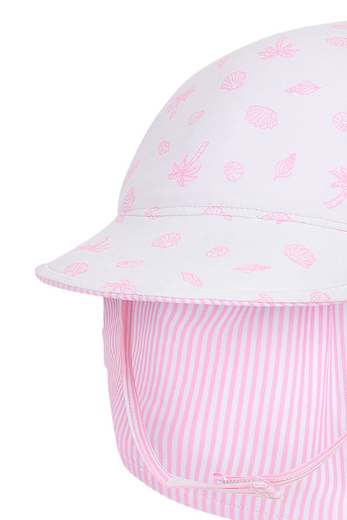 Kooringal Baby Girl Legionnaire Hat Nina in Pink, view 4