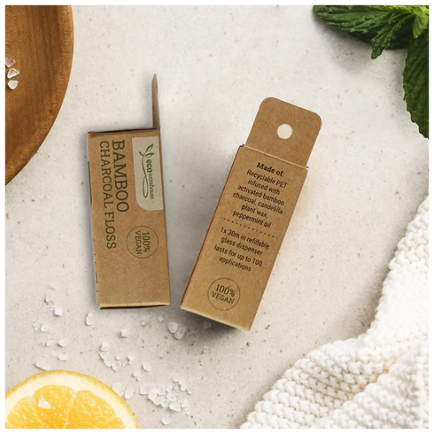 Bamboo Dental Eco Floss with Charcoal-Eco Warehouse-Matakana Pharmacy