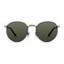 Wollumbin Bangalow unisex sunglasses, gunmetal frame with green polarised lens, front