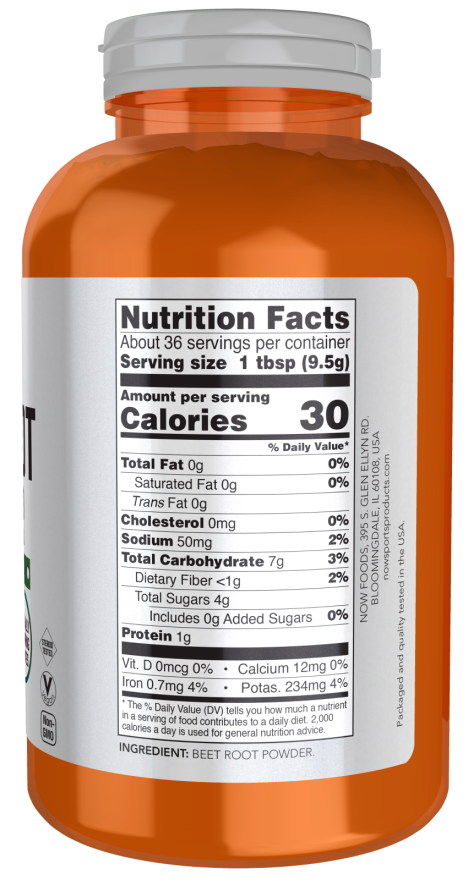 Image of Beet Root Powder 340g nutrition facts