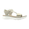 Walkable Beach Benni women's sandal in apricot with adjustable straps, side view